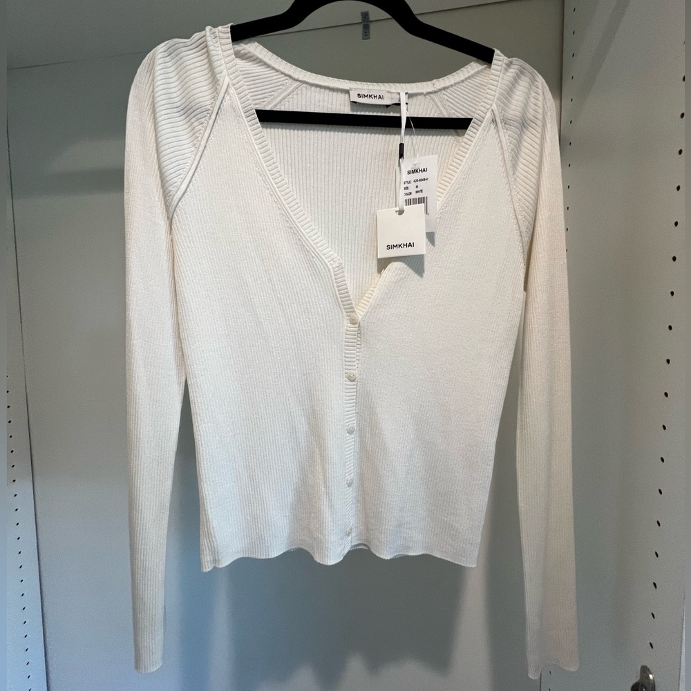 SIMKHAI Cream Cardigan